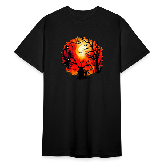 SSW2262 Buntes_Halloween-Hintergrundbild_mit_Fledermaeusen - Schwarz