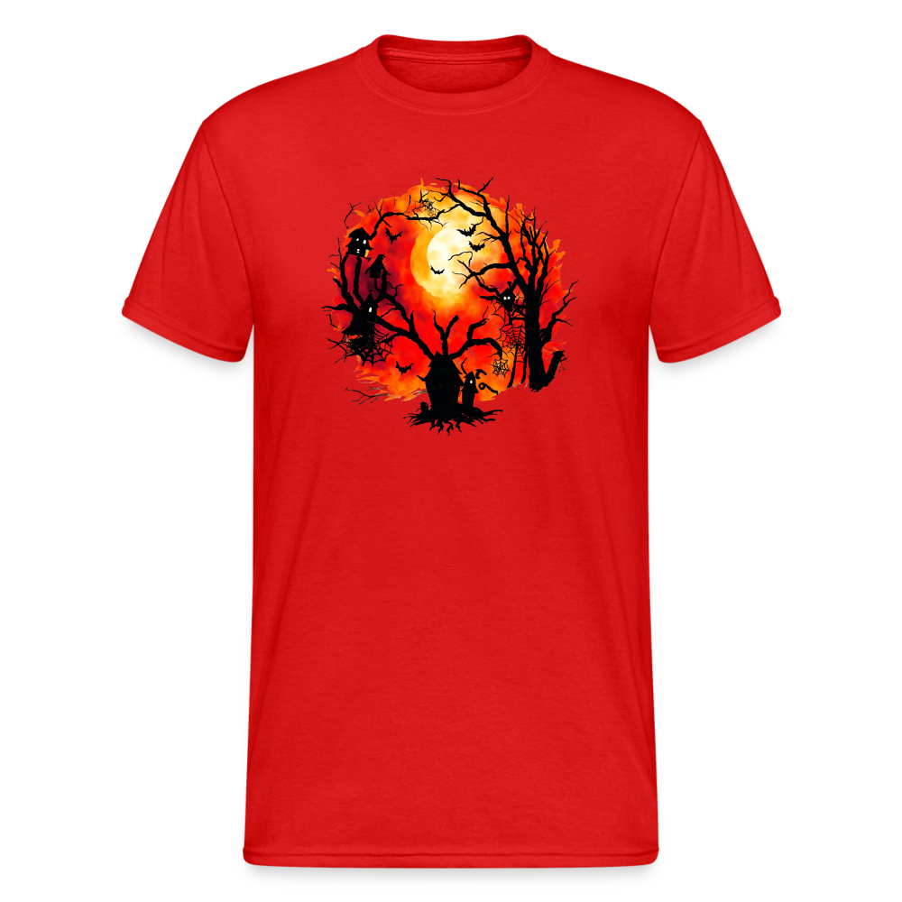 SSW2262 Buntes_Halloween-Hintergrundbild_mit_Fledermaeusen - Rot