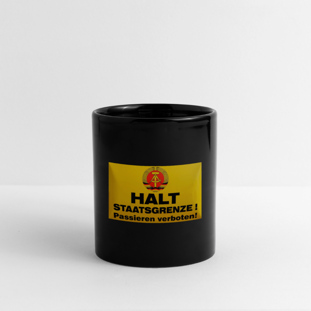 OSSI19 Kaffeetasse HALT STAATSGRENZE - Schwarz