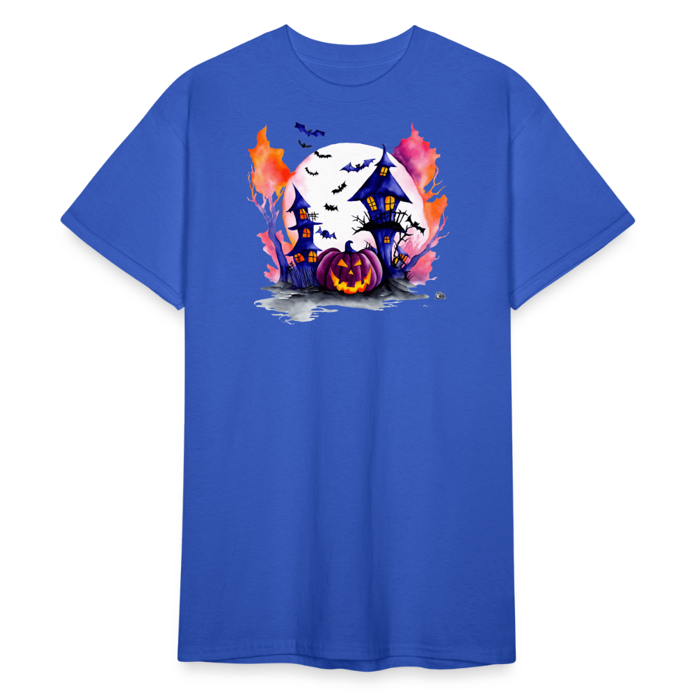 SSW2267Gruseliges_Halloween-Kuerbis-Aquarellgemaelde - Königsblau