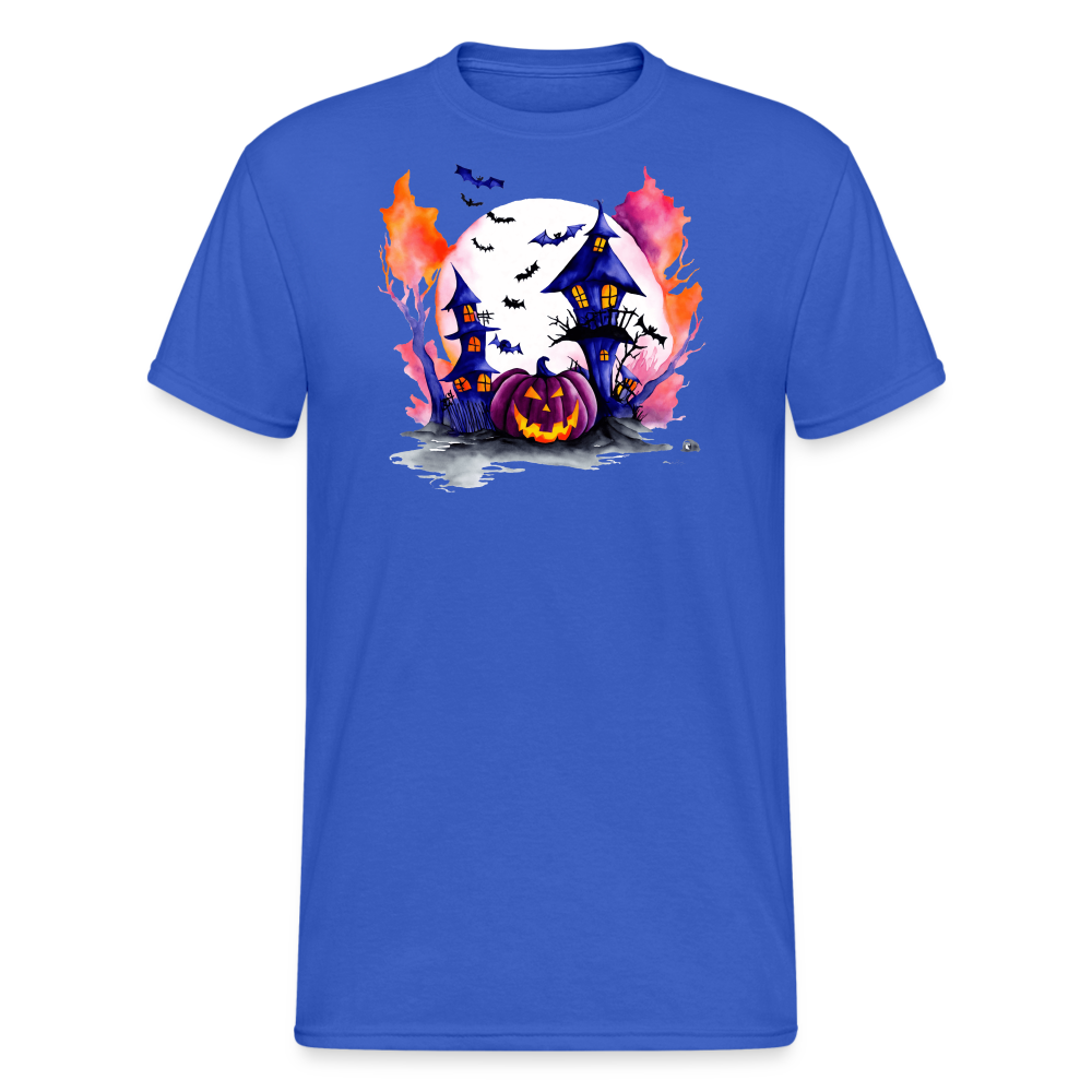 SSW2267Gruseliges_Halloween-Kuerbis-Aquarellgemaelde - Königsblau