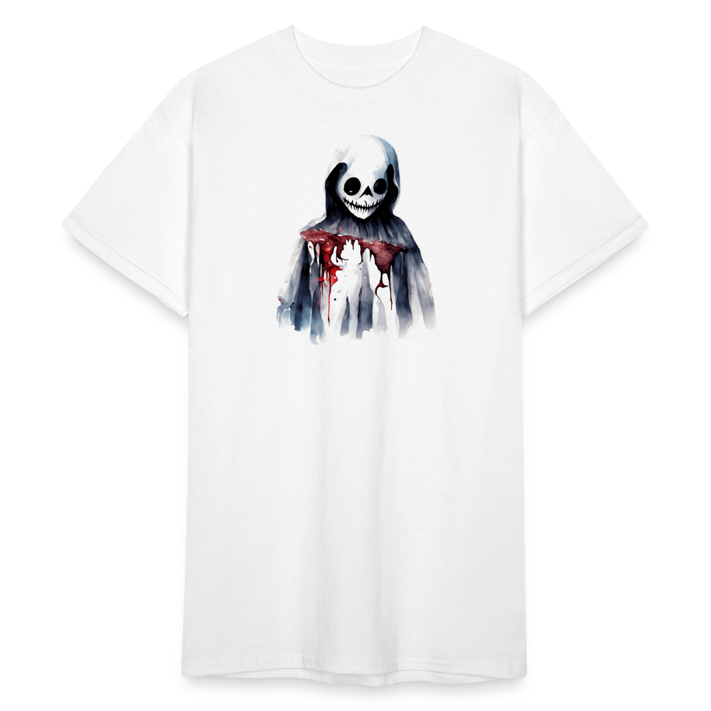 SSW2256Skelett_mit_Blut_im_Gesicht_-_Horror-Illustration - Weiß