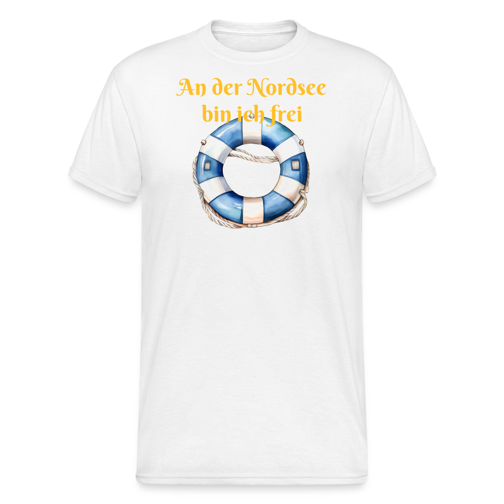 SSW2288An der Nordsee bin ich frei Rettungsring - Weiß