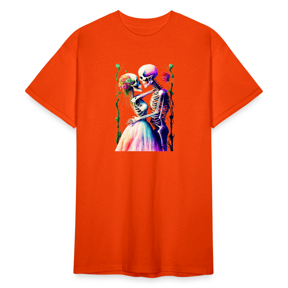 SSW2232 Tag_der_Toten_Skelett_Paar_in_Hochzeitskleidern - kräftig Orange