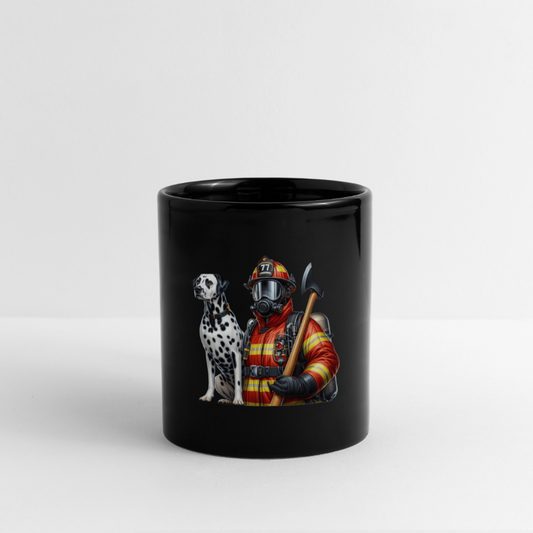 SSW2621Hund mit Feuerwehrmann - Schwarz