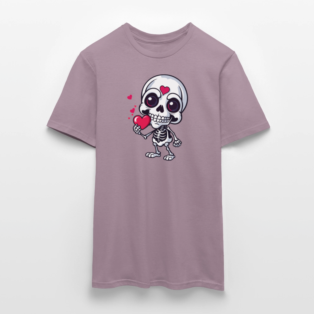 SSW2508Skelett mit Herz - Lilagrau