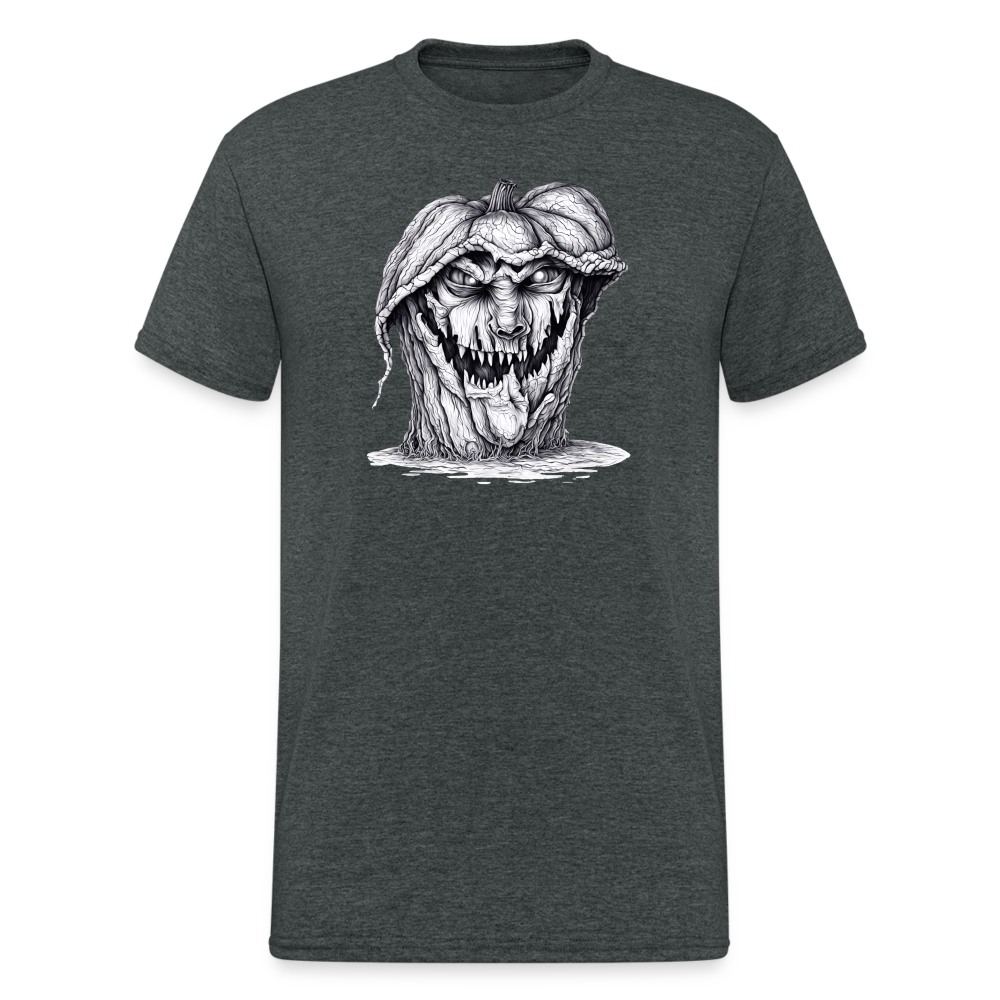 SSW2266Schwarz-Weiss-Halloween-Kuerbiskopf-Zeichnung - Dunkelgrau meliert