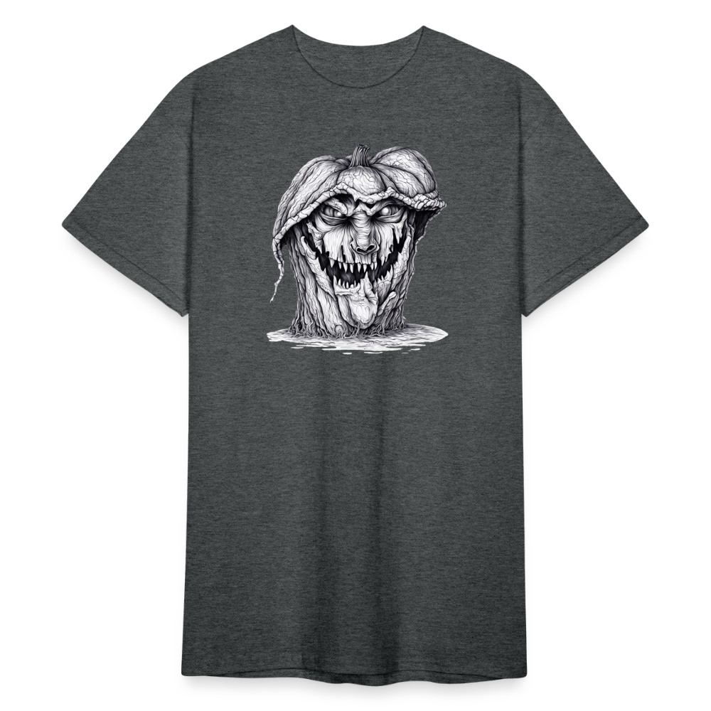 SSW2266Schwarz-Weiss-Halloween-Kuerbiskopf-Zeichnung - Dunkelgrau meliert