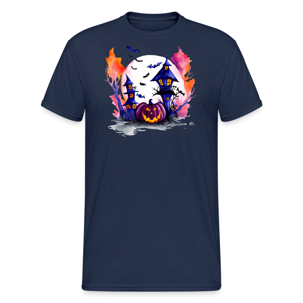 SSW2267Gruseliges_Halloween-Kuerbis-Aquarellgemaelde - Navy