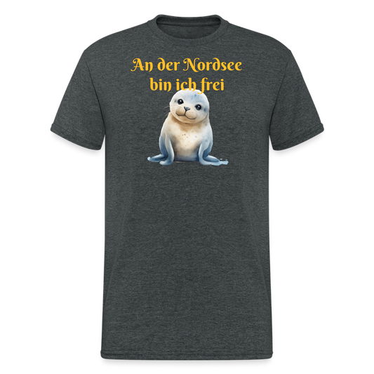 SSW2291An der Nordsee bin ich frei Seehund - Dunkelgrau meliert