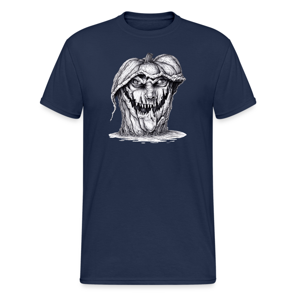 SSW2266Schwarz-Weiss-Halloween-Kuerbiskopf-Zeichnung - Navy