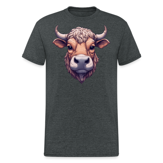 SSW2307Stilisierter_Kuhkopf - Dunkelgrau meliert