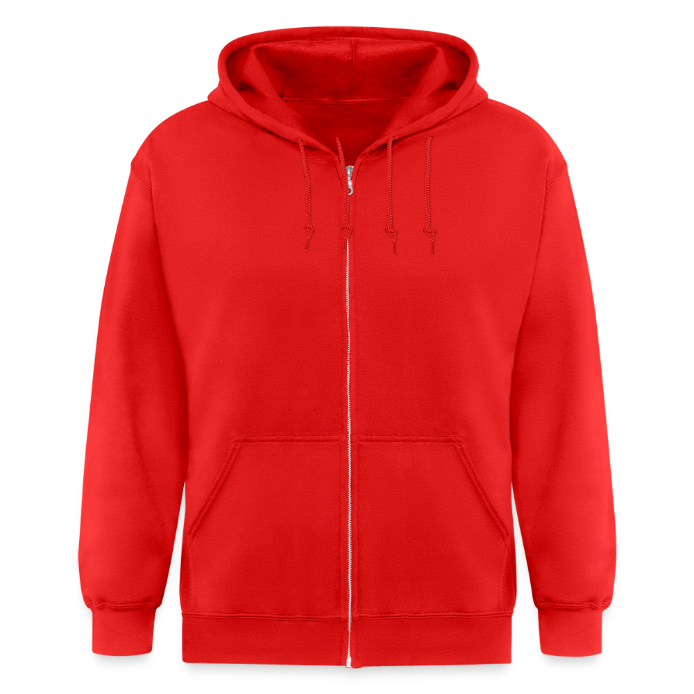 SSW1755 Männer Heavyweight Kapuzenjacke FEUERWEHR & WUNSCHNAME - Rot