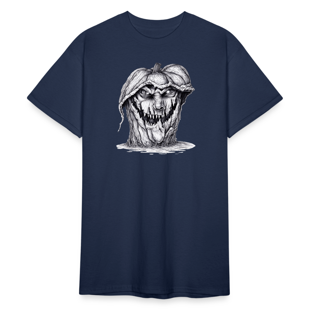 SSW2266Schwarz-Weiss-Halloween-Kuerbiskopf-Zeichnung - Navy