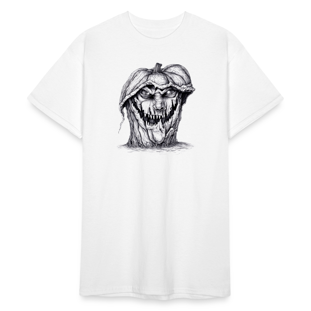 SSW2266Schwarz-Weiss-Halloween-Kuerbiskopf-Zeichnung - Weiß