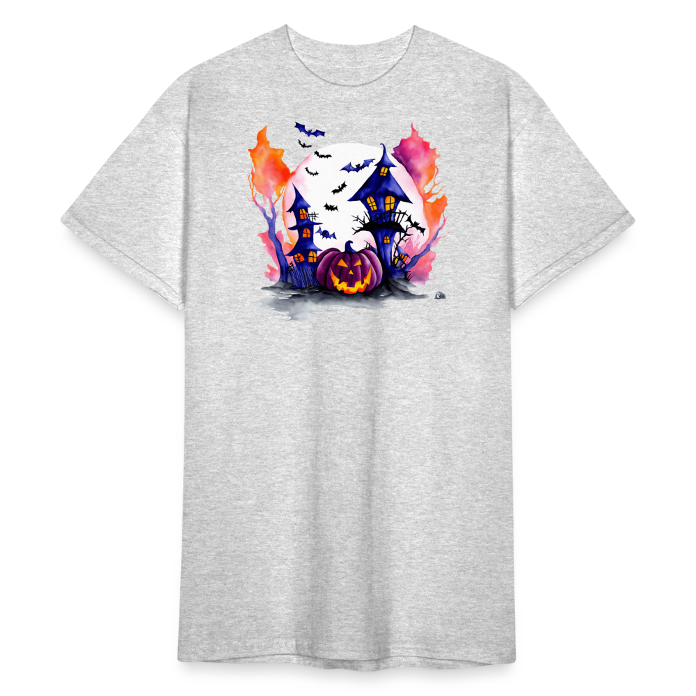 SSW2267Gruseliges_Halloween-Kuerbis-Aquarellgemaelde - Grau meliert