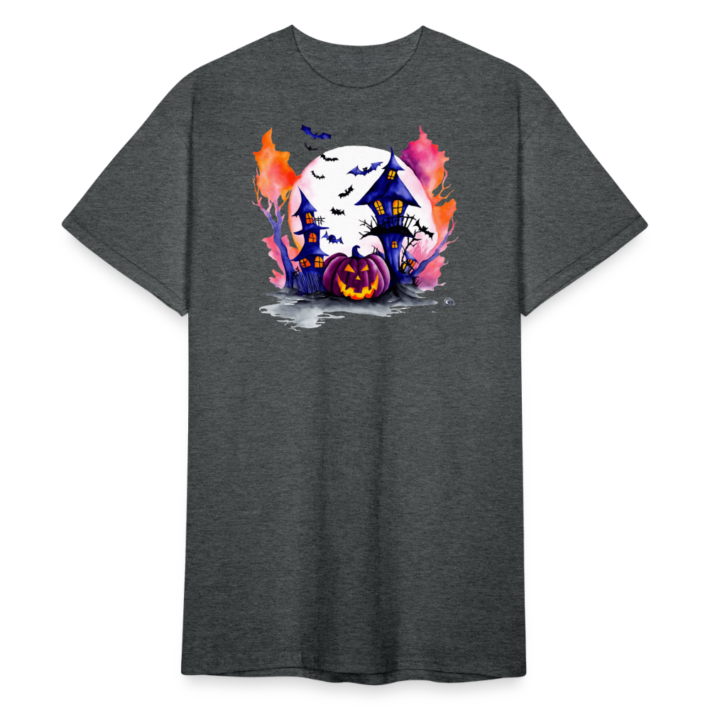 SSW2267Gruseliges_Halloween-Kuerbis-Aquarellgemaelde - Dunkelgrau meliert