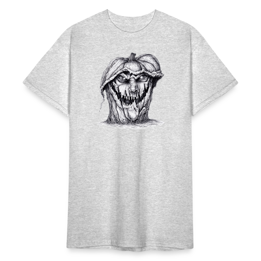 SSW2266Schwarz-Weiss-Halloween-Kuerbiskopf-Zeichnung - Grau meliert