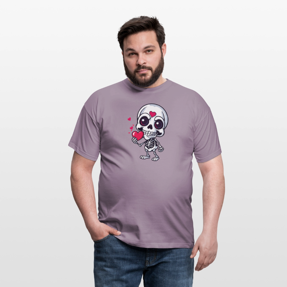 SSW2508Skelett mit Herz - Lilagrau