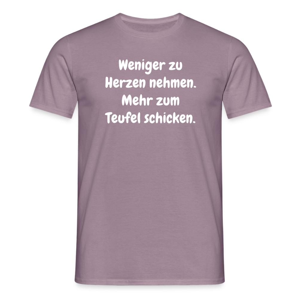 SSW2459Weniger zu Herzen nehmen. Mehr zum Teufel schicken. - Lilagrau