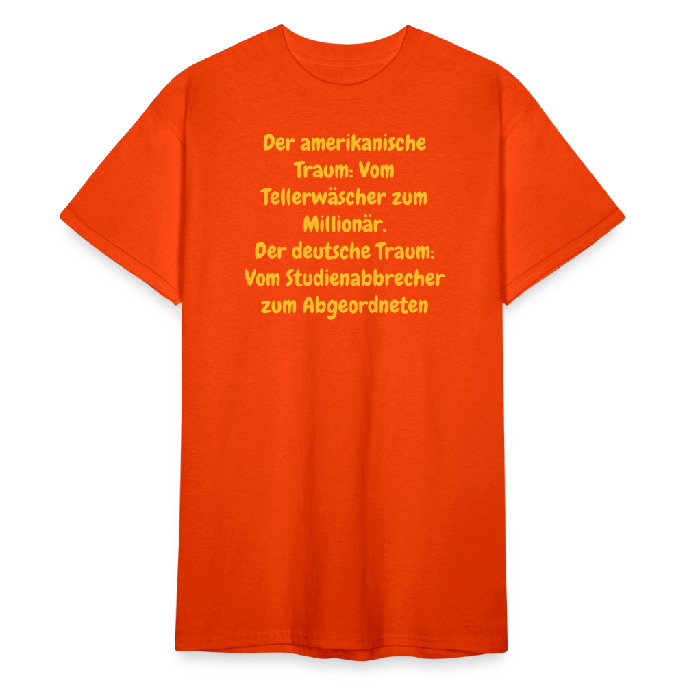 SSW2441Der amerikanische Traum: Vom Tellerwäscher zum Millionär. Der deutsche Traum: Vom Studienabbrecher zum Abgeordneten - kräftig Orange