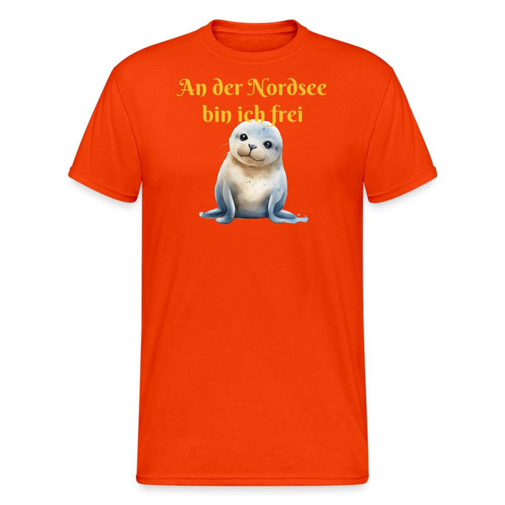 SSW2291An der Nordsee bin ich frei Seehund - kräftig Orange