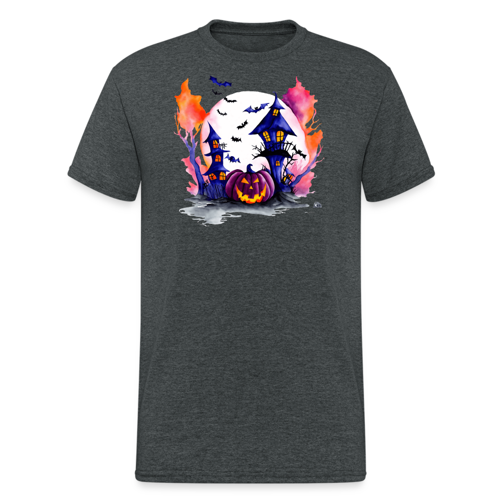 SSW2267Gruseliges_Halloween-Kuerbis-Aquarellgemaelde - Dunkelgrau meliert