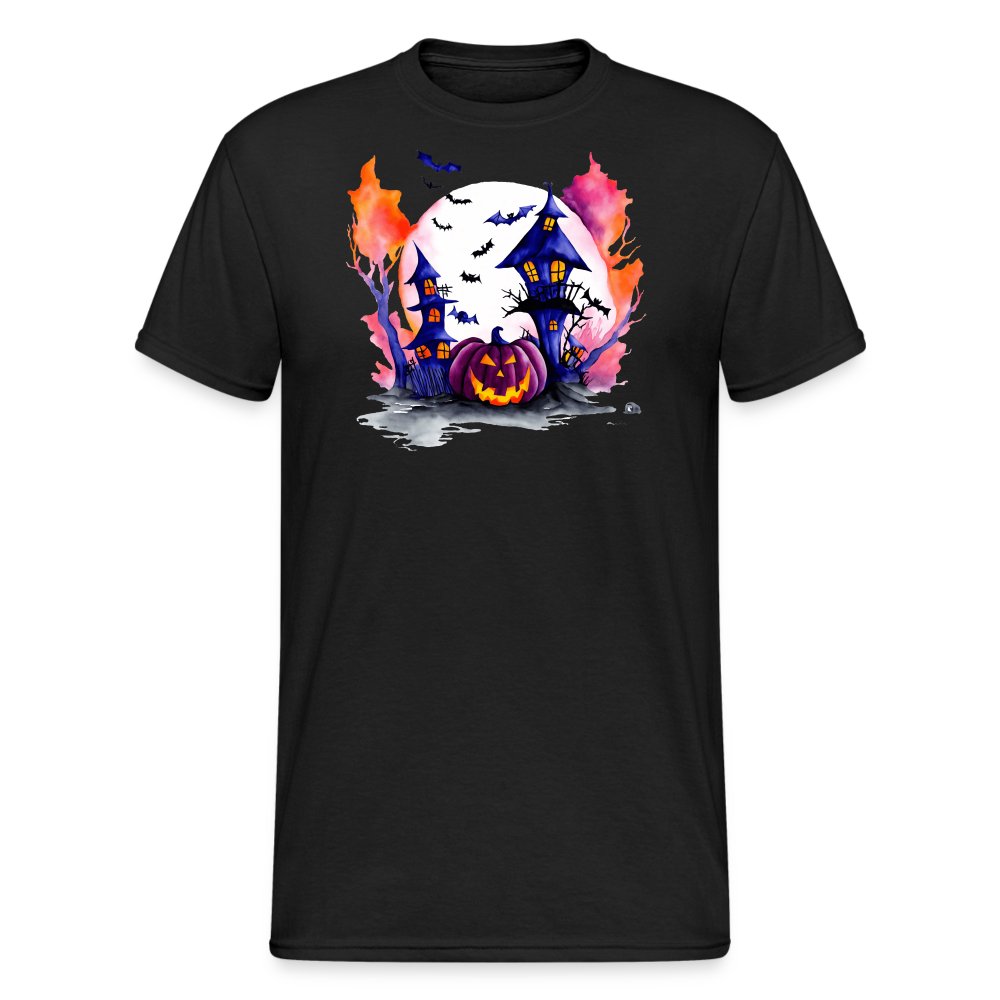 SSW2267Gruseliges_Halloween-Kuerbis-Aquarellgemaelde - Schwarz