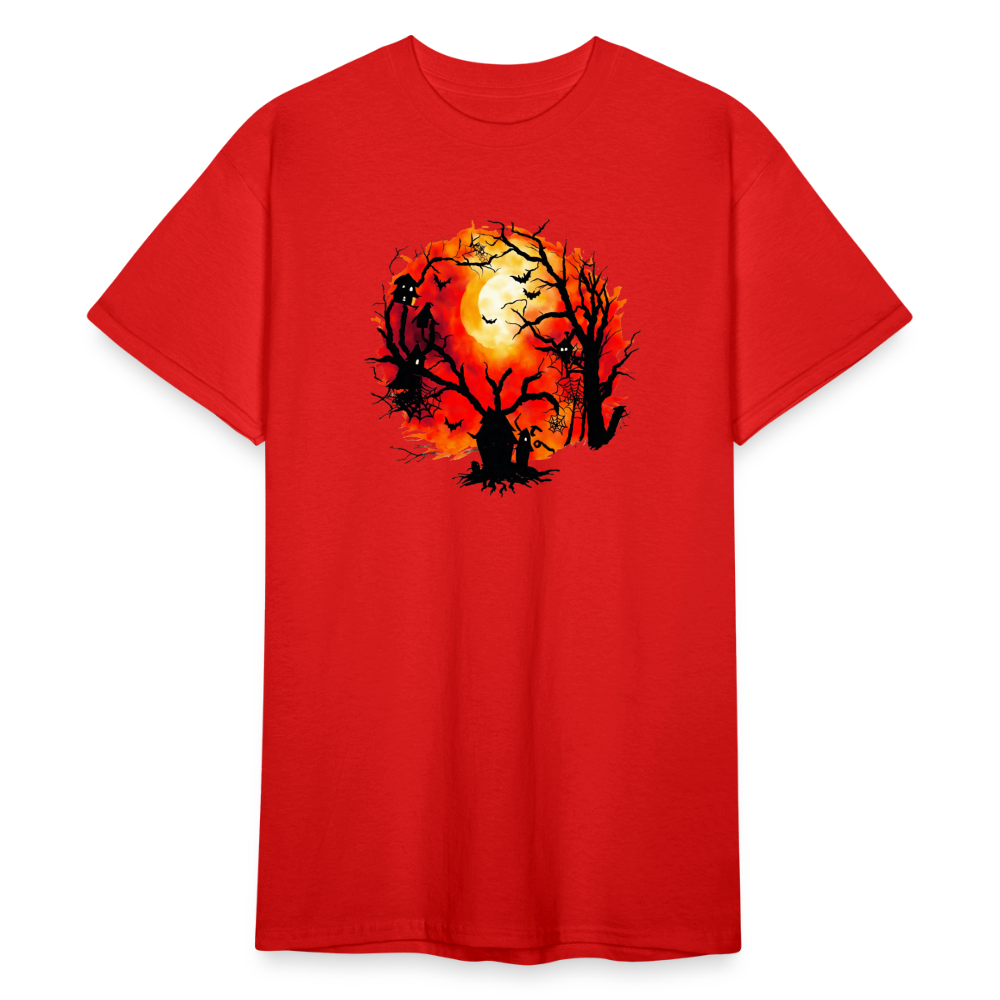 SSW2262 Buntes_Halloween-Hintergrundbild_mit_Fledermaeusen - Rot