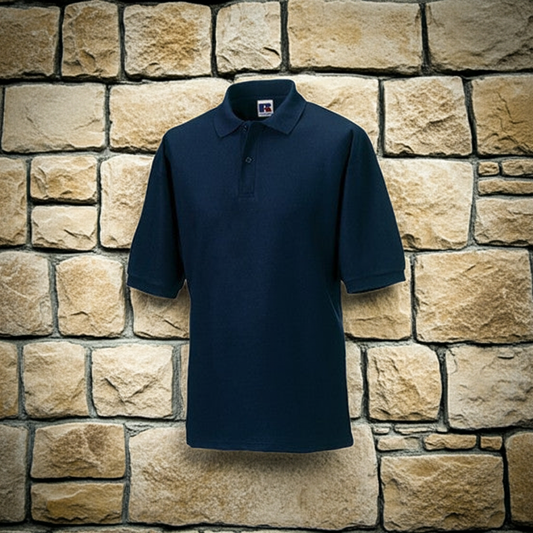 1x Men´s Ultimate Cotton Polo Russell Navyblau Größe L
