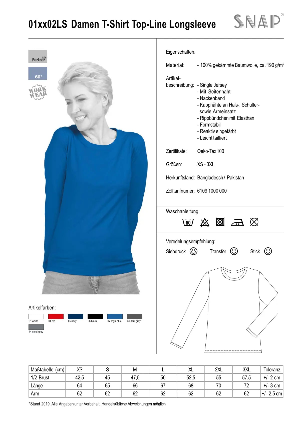SNAP Damen T-Shirt Top-Line Longsleeve Kuhlesprüche