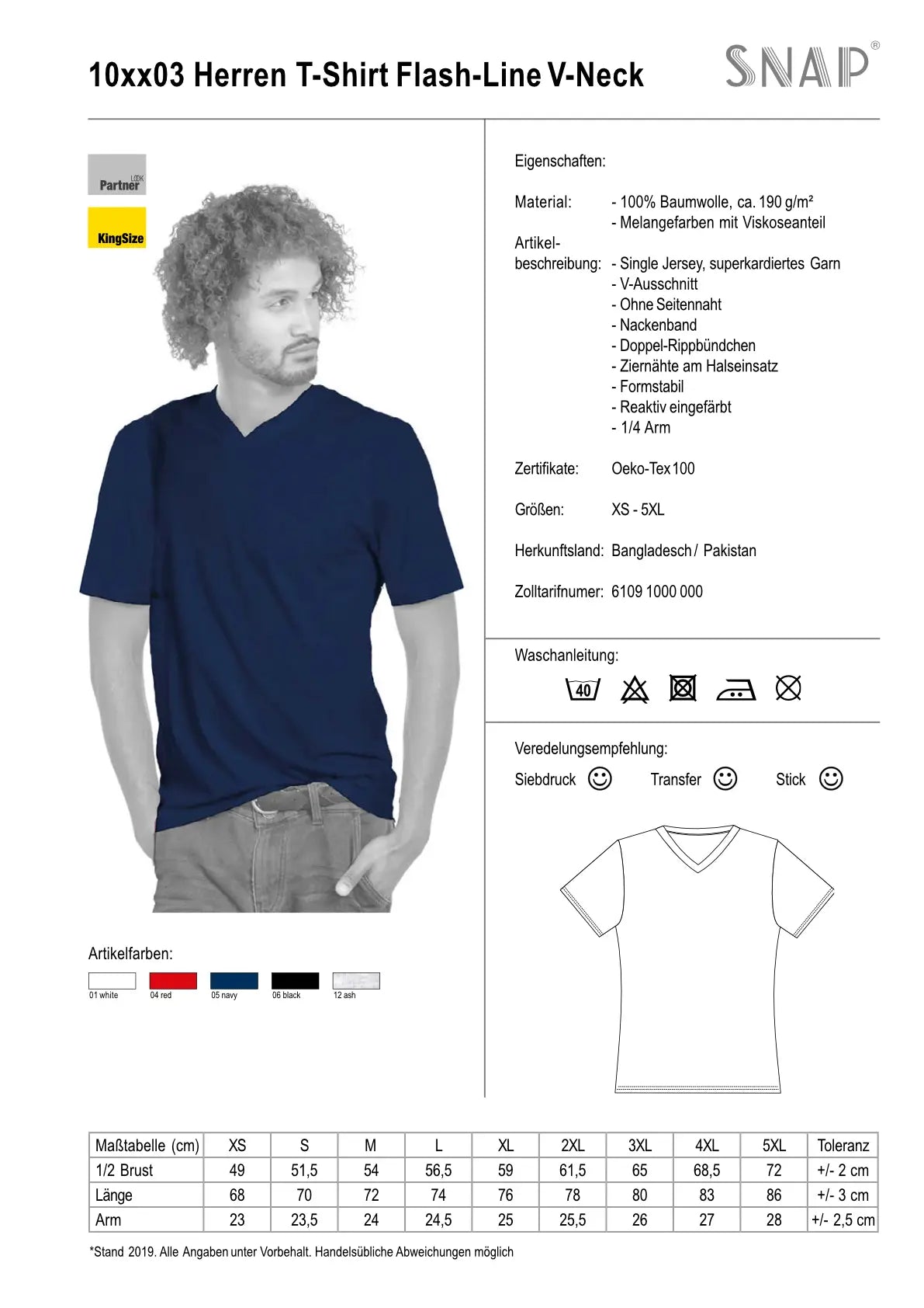 SNAP T-Shirt Flash Line V-Neck Unisex Kuhlesprüche