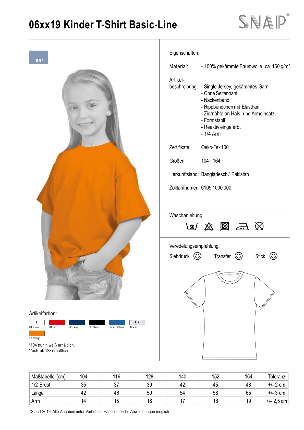 SNAP T-Shirt Basic-Line Kids