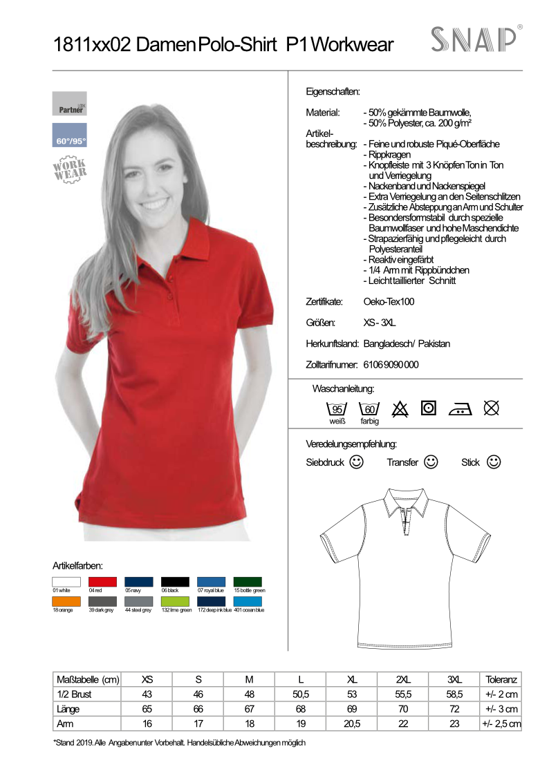 SNAP Workwear Polo-Shirt P1 Women