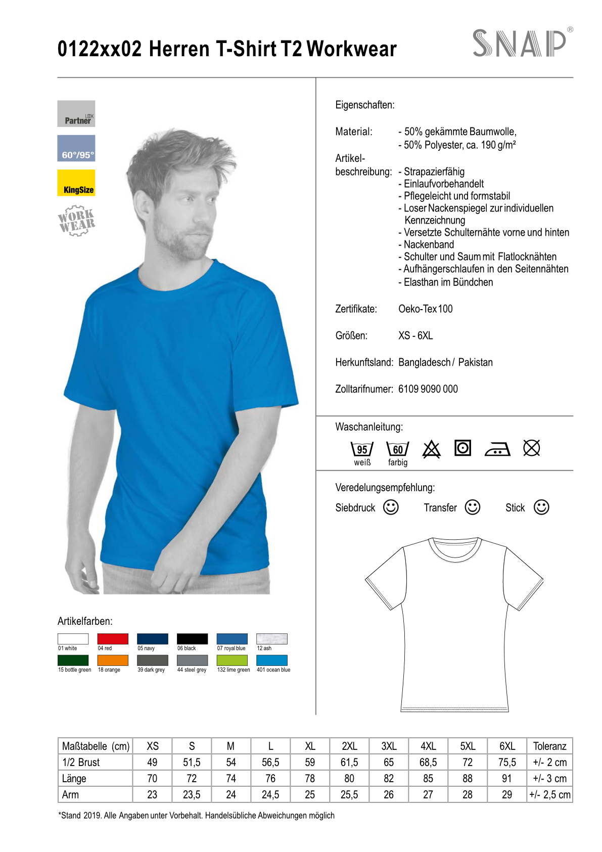 SNAP Workwear T-Shirt T2 Kuhlesprüche