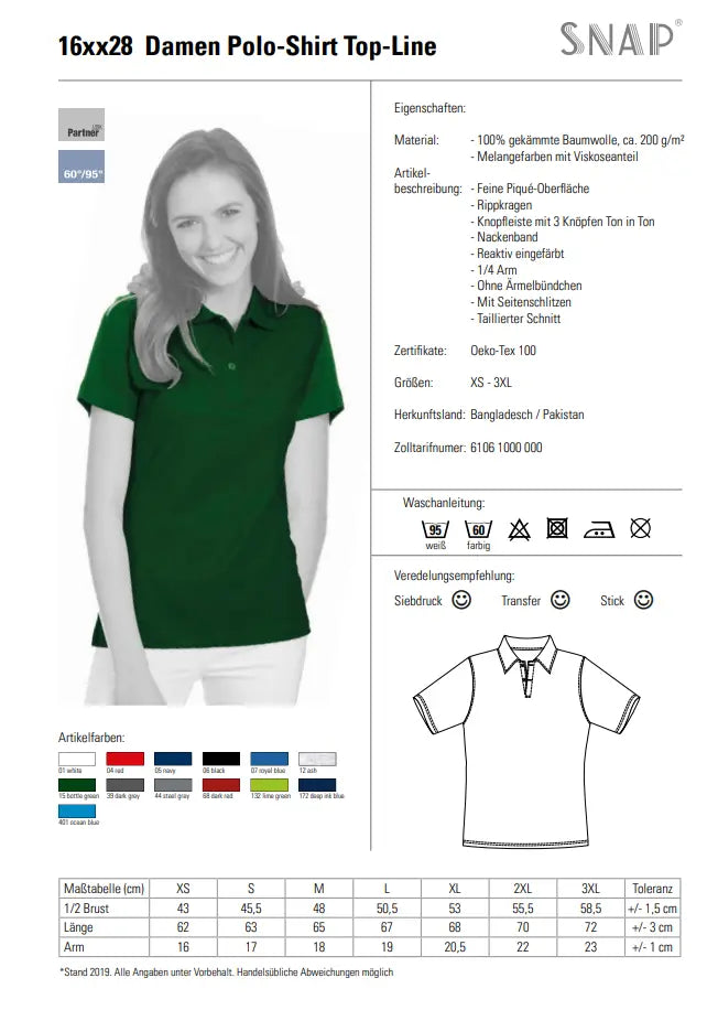 SNAP Polo-Shirt Damen Top Line Kuhlesprüche