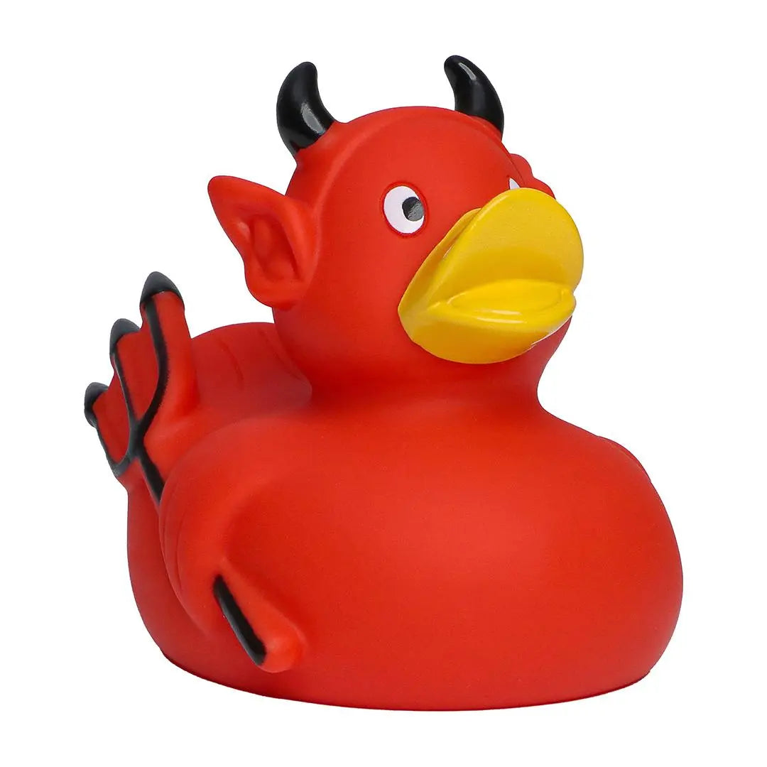 Badeente Teufel Quietsche-Ente "höllisch scharf und heiß" Kuhlesprüche