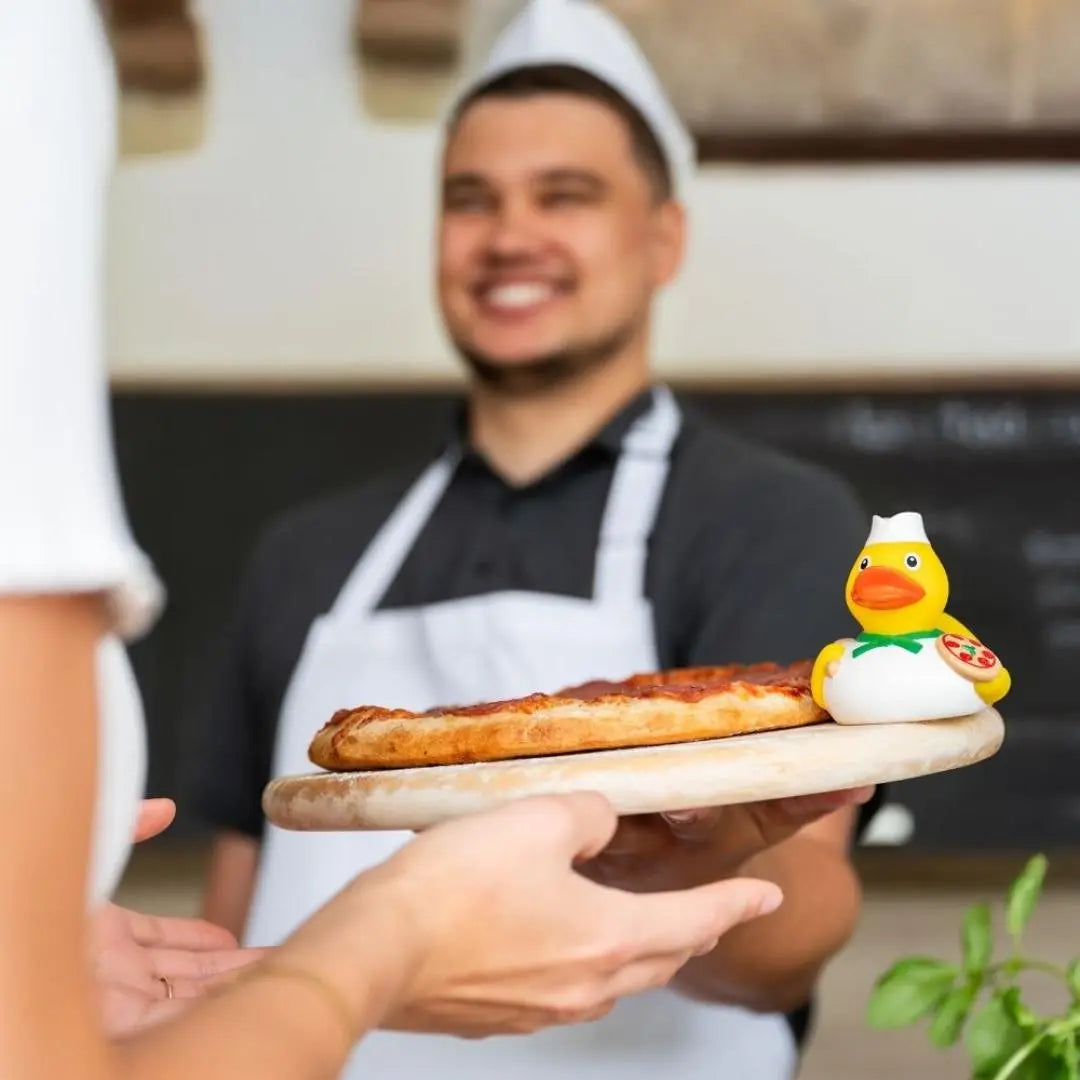 Quietsche-Ente Pizzabäcker Kuhlesprüche