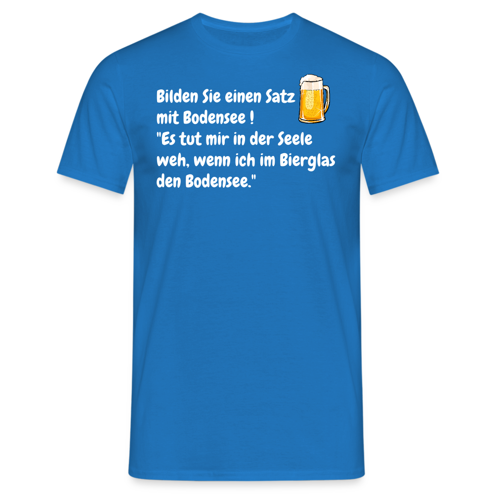 Bilden Sie einen Satz mit Bodensee ! "Es tut mir in der Seele weh, wenn ich im Bierglas den Bodensee." - Royalblau