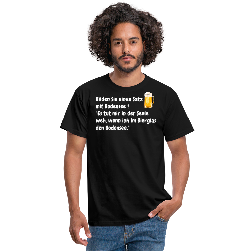 Bilden Sie einen Satz mit Bodensee ! "Es tut mir in der Seele weh, wenn ich im Bierglas den Bodensee." - Schwarz