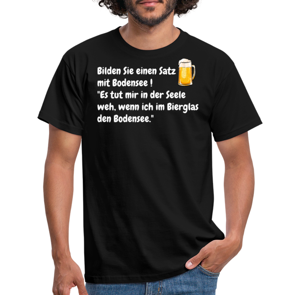 Bilden Sie einen Satz mit Bodensee ! "Es tut mir in der Seele weh, wenn ich im Bierglas den Bodensee." - Schwarz