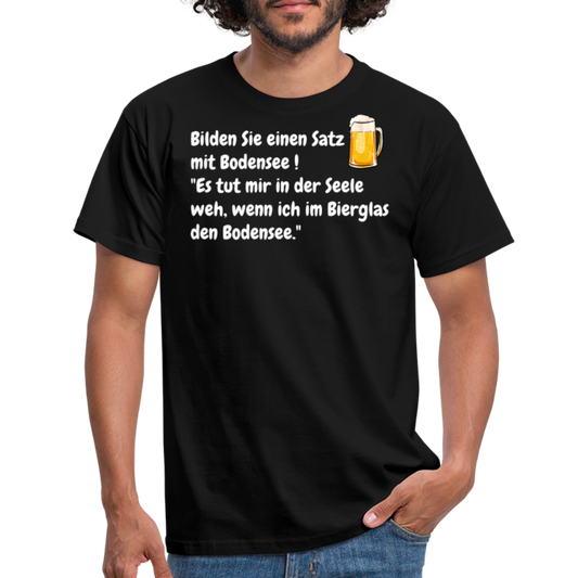 Bilden Sie einen Satz mit Bodensee ! "Es tut mir in der Seele weh, wenn ich im Bierglas den Bodensee." - Schwarz