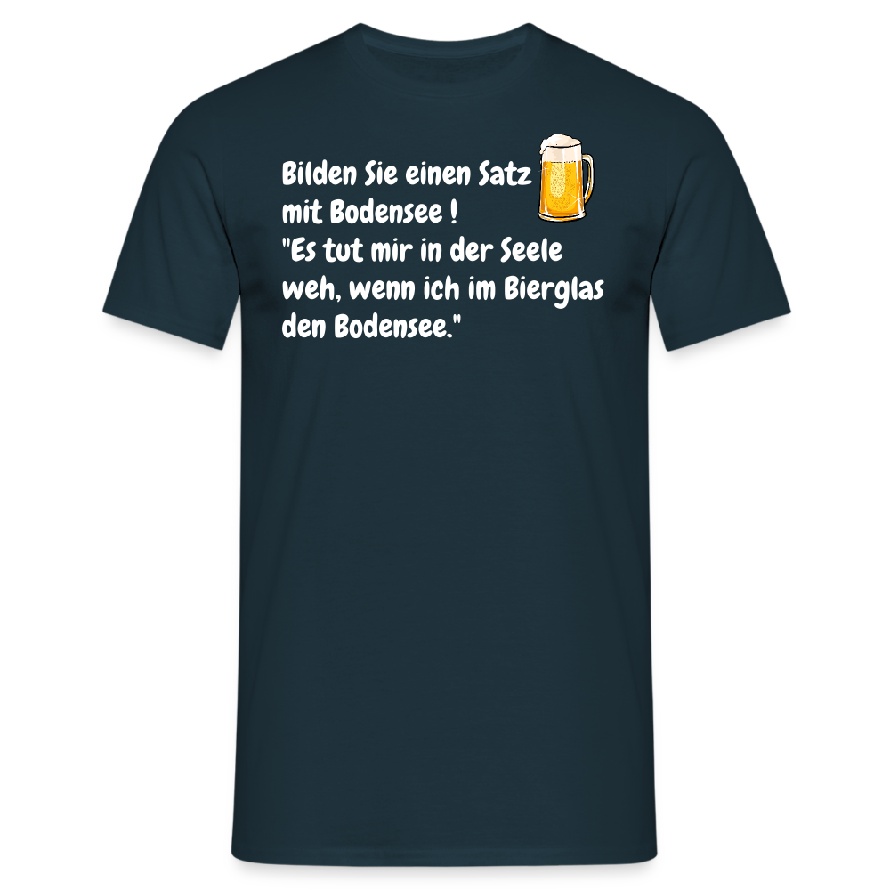Bilden Sie einen Satz mit Bodensee ! "Es tut mir in der Seele weh, wenn ich im Bierglas den Bodensee." - Navy