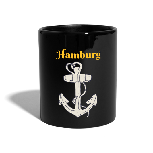 Tasse einfarbig Hamburg Anker - Schwarz