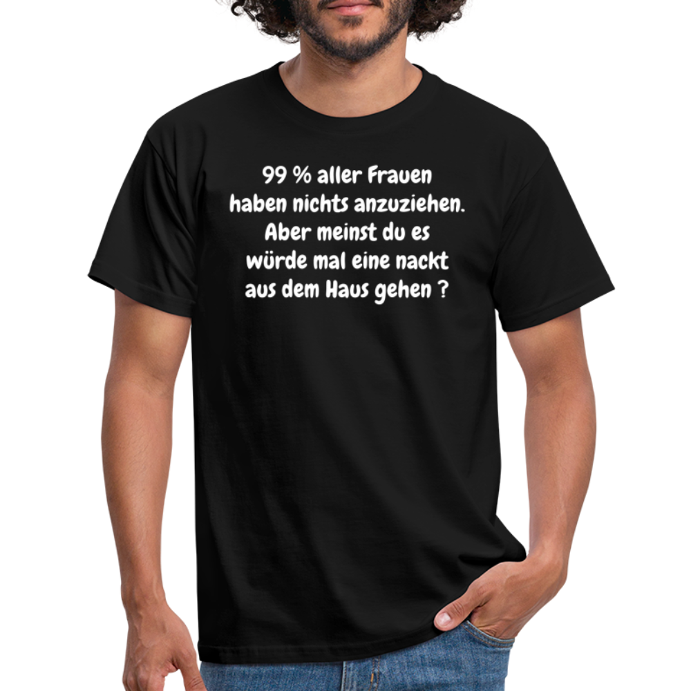 99 % aller Frauen haben nichts anzuziehen. Aber meinst du es würde mal eine nackt aus dem Haus gehen ? - Schwarz