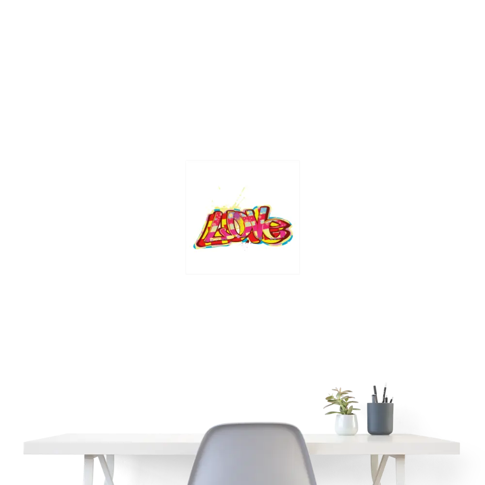 LOVE2 Wandbild - weiß