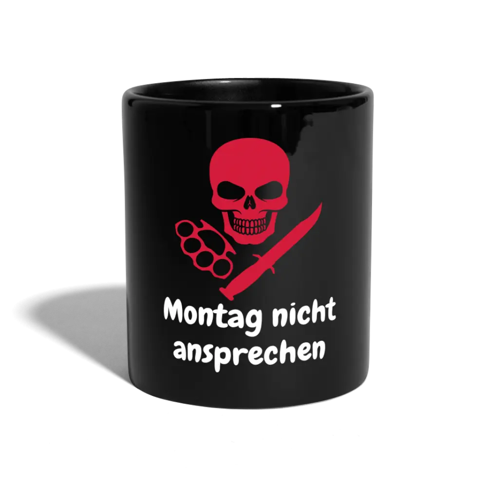Kaffeebecher Montag nicht ansprechen - Schwarz