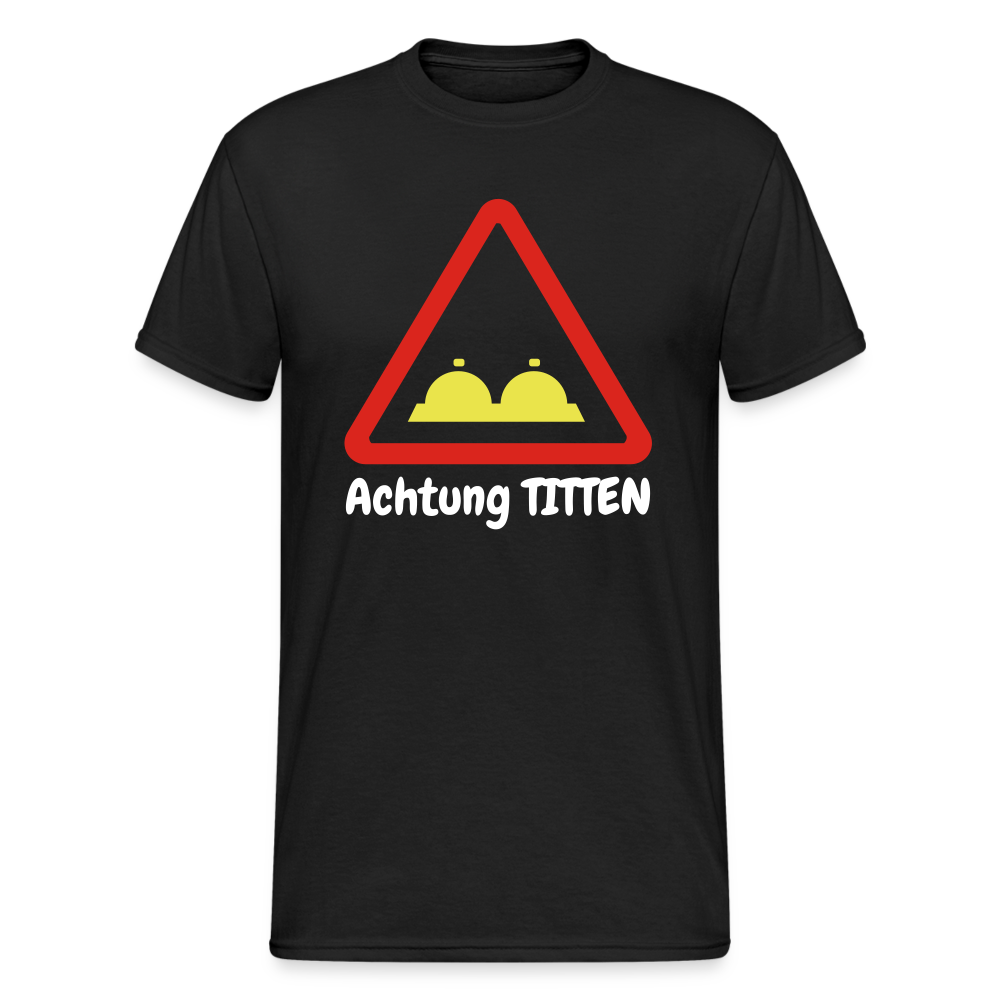 Tshirt Achtung TITTEN - Schwarz