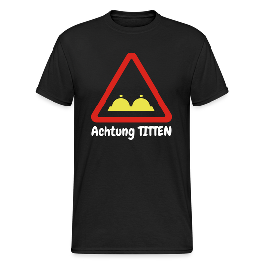 Tshirt Achtung TITTEN - Schwarz