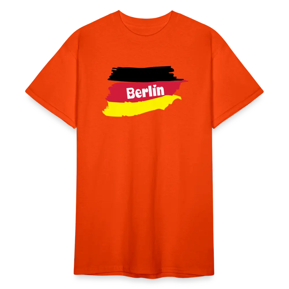 Tshirt Deutschland Berlin Flagge - kräftig Orange